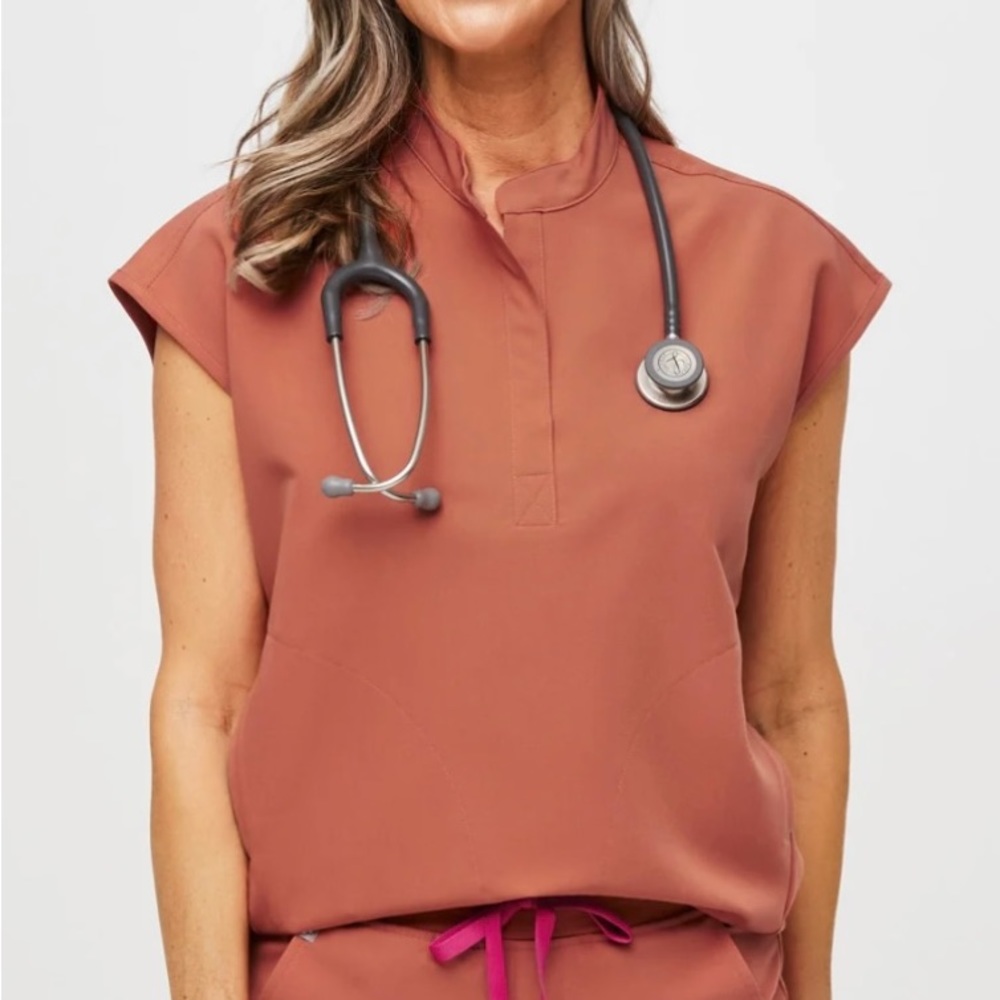 Oversized Rafaela Scrub Top in Terracotta